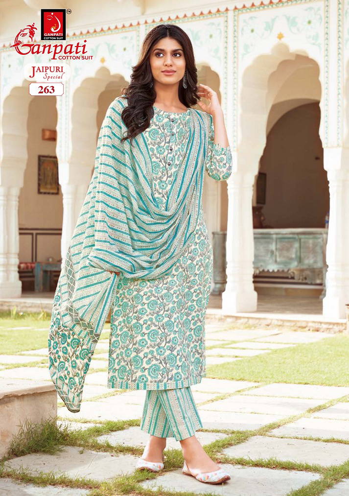 Jaipuri Special Vol 11 By Ganpati Printed Pure Cotton Dress Material Wholesalers In Delhi
